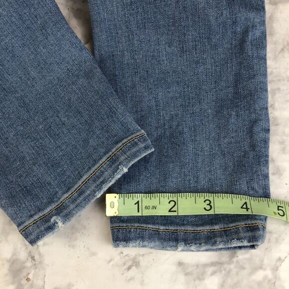 Urban Outfitters Free People High Rise Busted Knee Skinny Fit Blue Jeans - W 26 - Picture 14 of 15